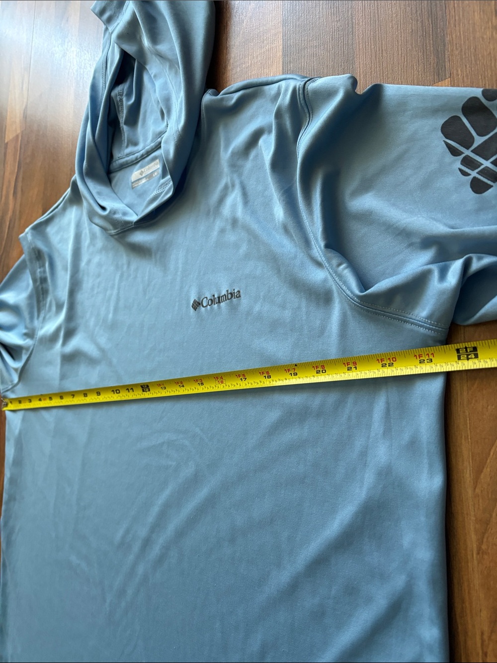 Columbia Men’s Sky Blue Hooded Long-Sleeve Performance Shirt Size L - Picture 10 of 11
